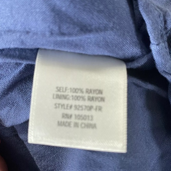 Francesca’s Blue Rain Embroidered Boho Dress Navy Blue Medium Like New - Picture 8 of 14